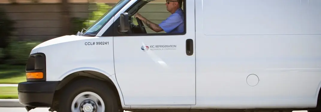 KIC Refrigeration service vehicle serving Branford area